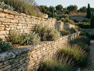 Muret en pierre sèche traditionnel