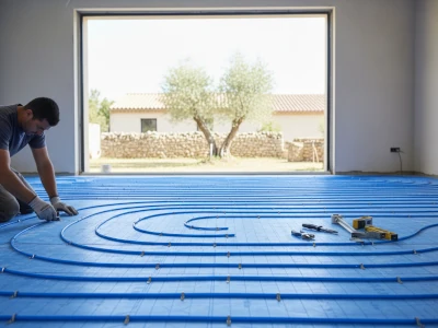 Installation plancher chauffant véranda Fréjus