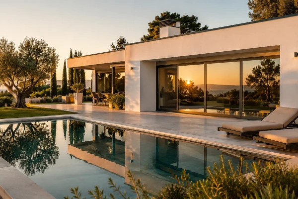 Résultat final des travaux d'isolation sur une villa contemporaine à Saint-Aygulf